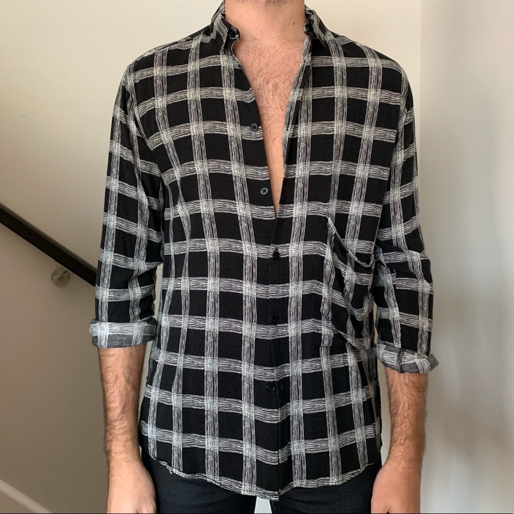 TOPMAN Premium printed button up shirt, viscose